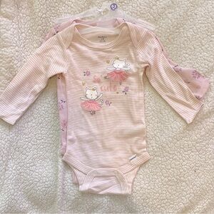 2 Gerber long sleeve baby girls onesies. New with tags